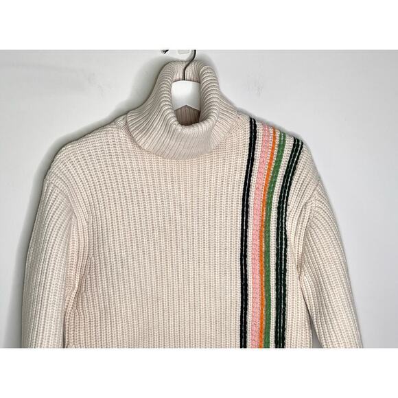 Tory Sport Merino Wool Long Sleeve Turtleneck Tunic Sweater Beige Women's Size S - Picture 3 of 8